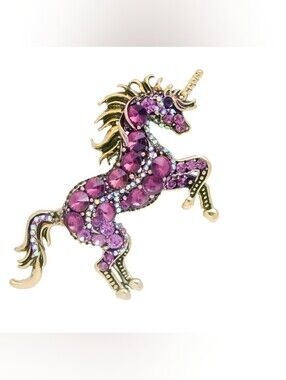Purple Crystal Unicorn Brooch/Pendant